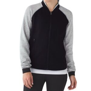 Lululemon Var-City Bomber Jacket Black / Heathered Black 8